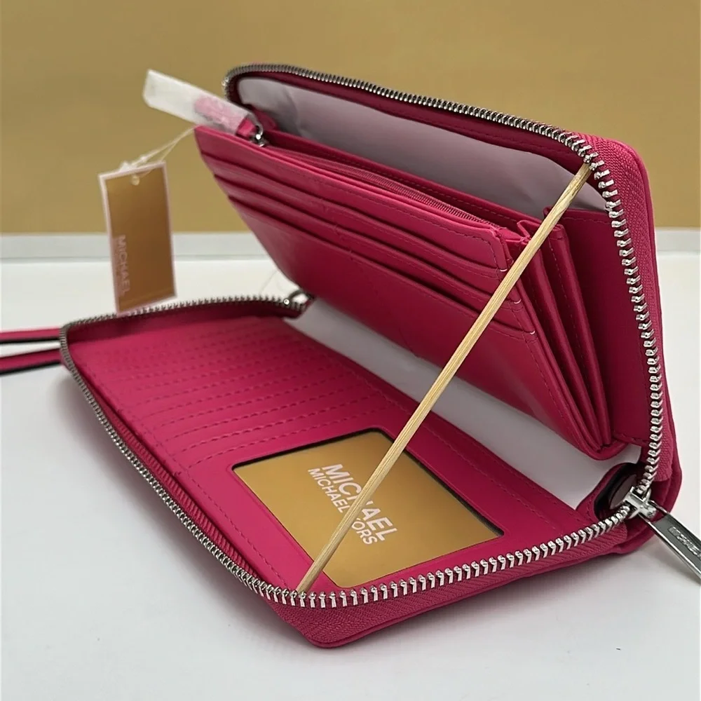 MICHAEL KORS Continental Wristlet Phone Case Wallet Dragonfruit   NWT